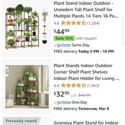 Tiers Plant Stand Indoor Outdoor, Large Wooden Plant Shelf Indoor Multi Tier Plant Display Organizer, Garden Flower Rack Plant Holder for Living Room 