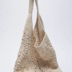 Zara Crochet Maxi Bucket Bag