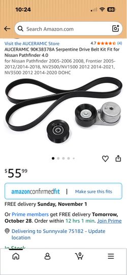 Serpentine drive belt kit for Nissan