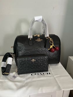 Coach Large Rowan Satchel In Signature Leather With Wallet