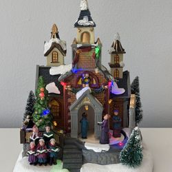 AVON “Holiday Blessings” Light-Up Animated Church W/Box–Circa 2012⛪️Read FULL Description Below⛪️