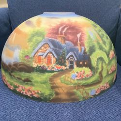 Reverse painted glass lampshade - Thomas Kincaid, A New Day Dawning