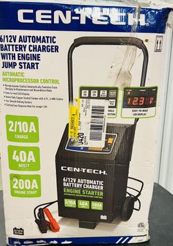 Cen-tech 2/10/40/200 Amp 6/12 V Automatic Battery Charger With Engine Jump Start