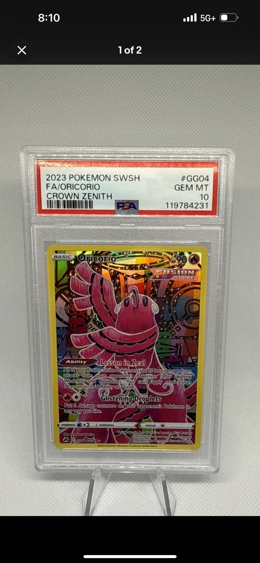 Pokemon Crown Zenith Psa 10 Oricorio
