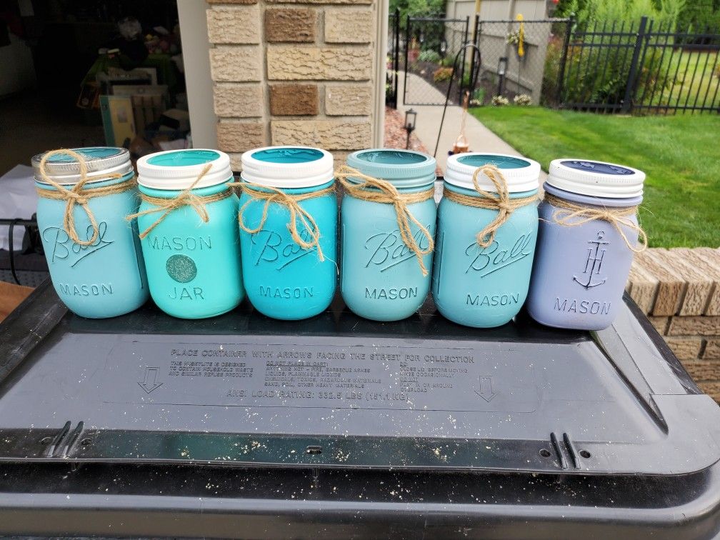 Pint Size Chalk Painted Jars, Each