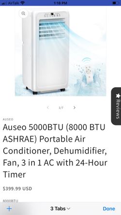 Portable ac 8000BTU