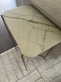 Zara Home Green Marble Top Side Table Foldable