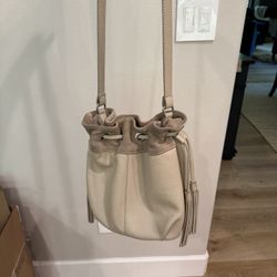 Crossbody Bucket Handbag  - Leather 