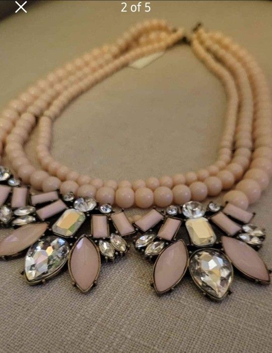 Talbots Pink Beaded Necklace