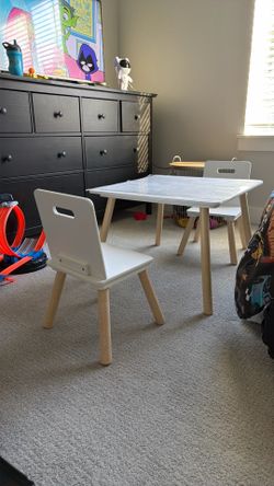 3 piece wood table & chair set