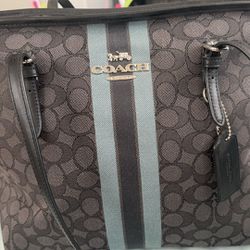 Black gray coach purse 