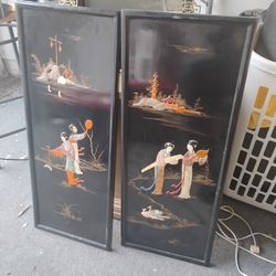 Wall Panels - Mother of Pearl Inlaid Ladies - 30" x 12"