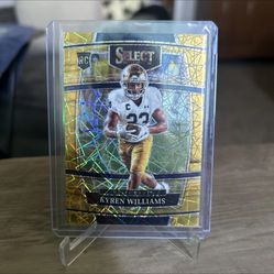 2022 Select Draft Picks Football Kyren Williams Rookie Card Gold Lazer Prizm #22