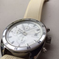 EMPORIO ARMANI men's White Silver Chrome INDIGLO LIGHT UP Face Hands 