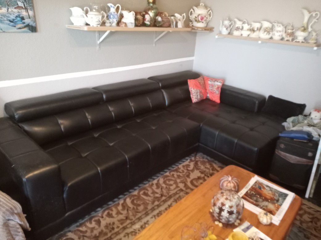 Leather 2 Piece Sectional Sofa