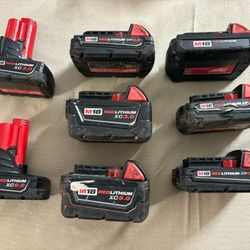 Milwaukee M18/M12 Batteries (8)