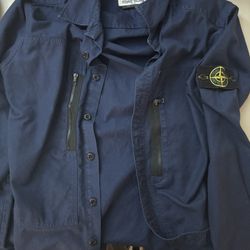 Stone Island Blue Canvas Jacket