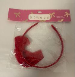 Brand new Girls red bow headband