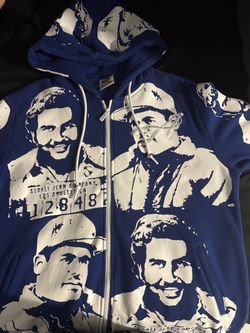 Blue Asaali Jean Company Graphic Zip-Up Hoodie