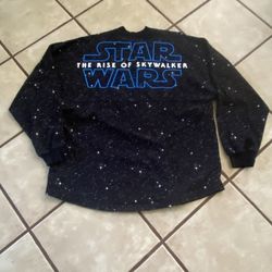 (N111) Womans Star Wars Sweatshirt Rounded Hemline Size L The Rise Of Skywalker 