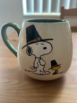 Peanuts Snoopy & Woodstock "Pilgrims" Thanksgiving Large Coffee Mug