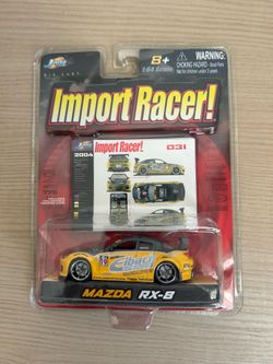 2004 Jada Import Racer Yellow Mazda RX-8.  1:64 Scale