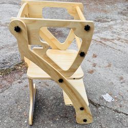 Toddler Wooden Convertible High Chair 
