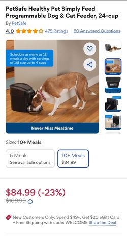 Programmable Dog & Cat Feeder, 24-cup