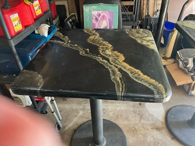 High -Top Patterned Resin Tables x 2