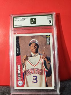 1996 Upper Deck Collector's Choice Allen Iverson HOF #301 Rookie EJE 9 MT