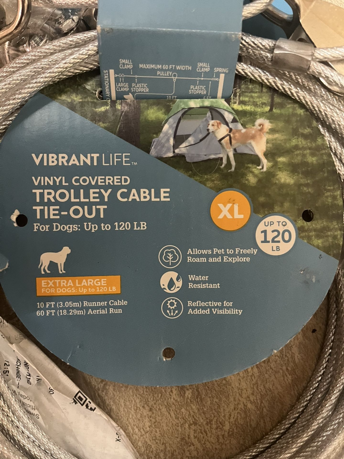 Vinyl Covered Trolley Cable Tie Out