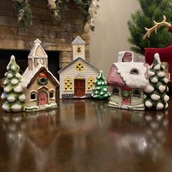 Vintage Christmas Music Boxes and Seymour Mann Ceramic Christmas Church