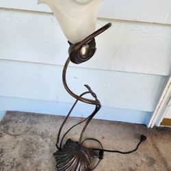 Vintage Antique Bronze Tulip Lamp