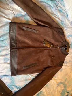 Ferrari  Brown Suede Leather Jacket with Tags