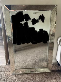 Large Wall Mirror with Mirrored Frame