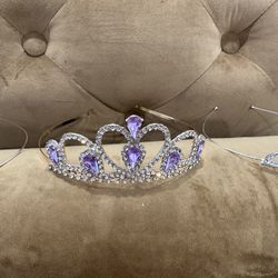 Purple Rhinestone Crown For Little Girl