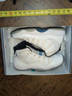 Retro Jordan 11 High Legend Blue GS White Blue Boys Size 6.5Y