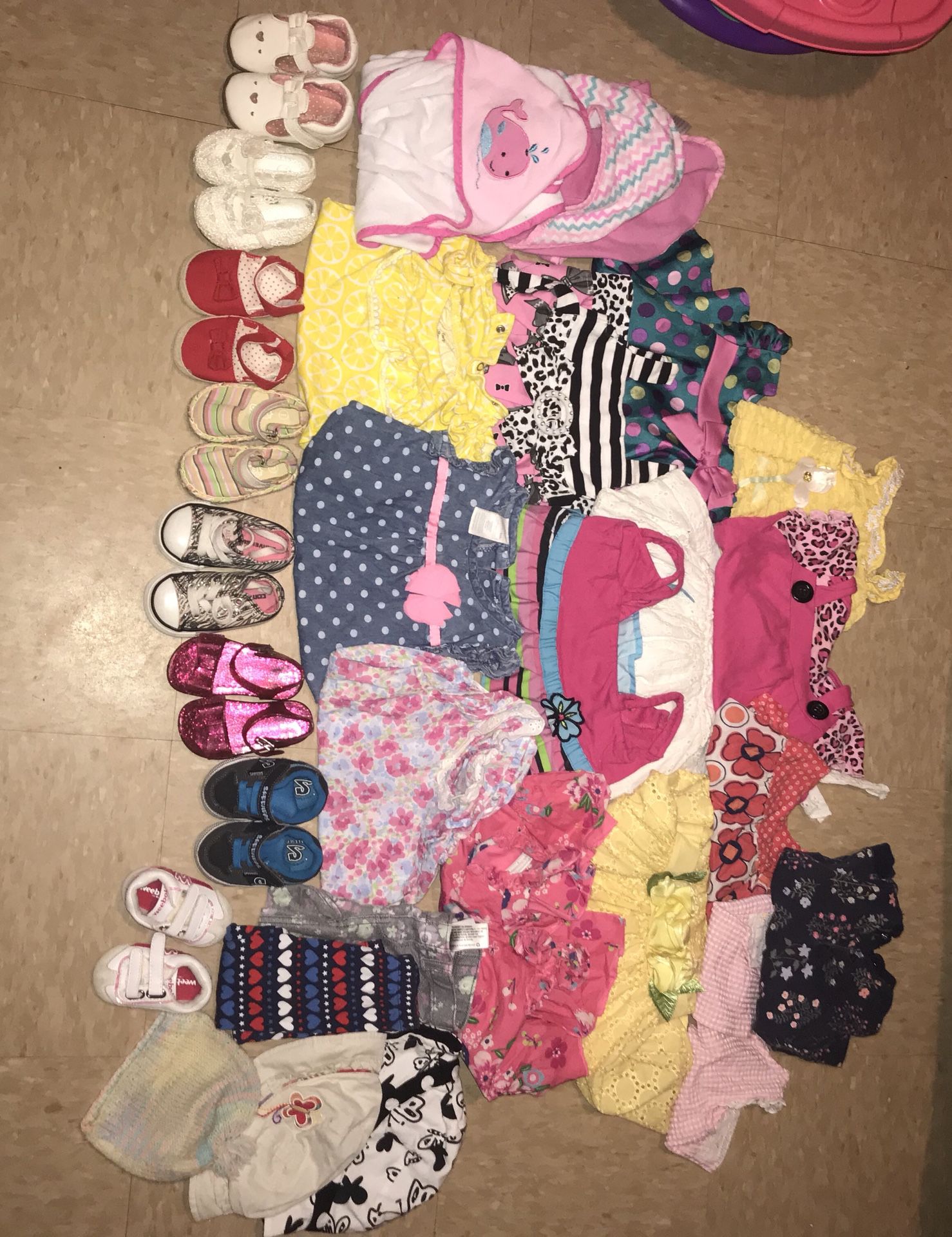 Baby girl Clothes Bundle & Name brand shoes