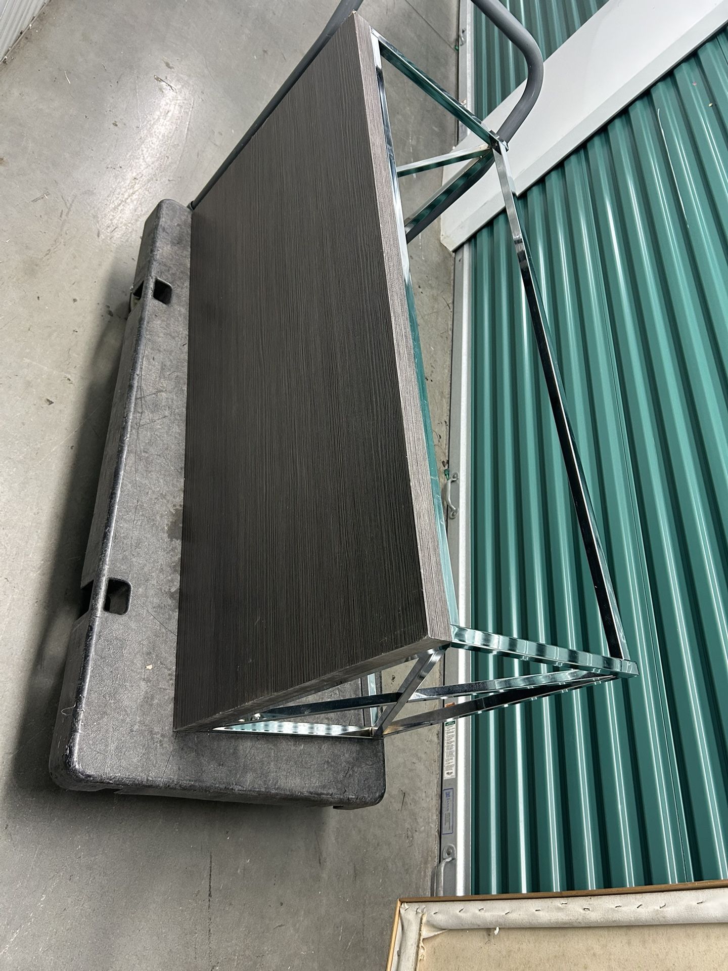 Sleek Modern Console Table with Chrome Frame