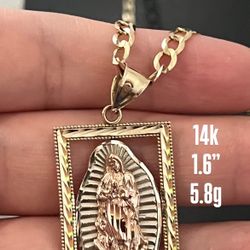 14k 3 Tone Gold Pendant 14 Kilate 3 Oros 