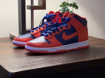 Nike Dunk Retro. range deep royal blue KNICKS!! High top men size 10.5!