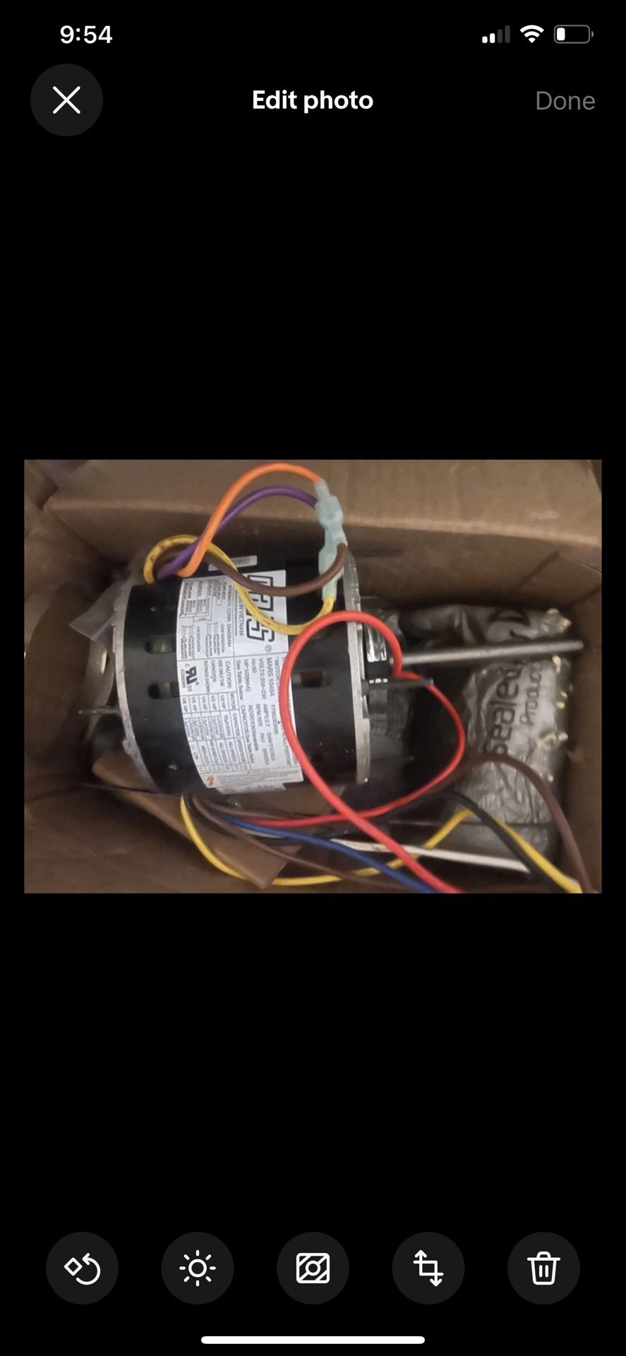 RHEEM RUUD 51-102008-18 Fan Motor 1/8HP 1075RPM 208-230V 48FRAME