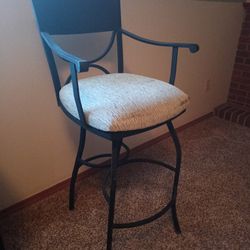 Rotating Adjustable Metal Chair w Cushion 16" x 21" x 44" tall