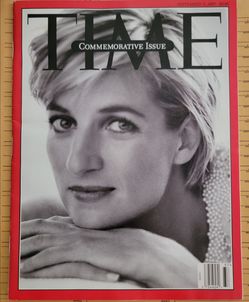 TIME Magazine featuring a black-and-white portrait of Princess Diana