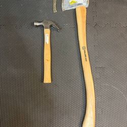Axe and Hammer Set – Wooden Handle – Great Condition