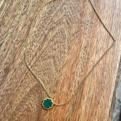 Shamrock, Gold Plated, Silver Necklace