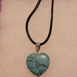 Turquoise Heart Shaped Pendant Necklace 