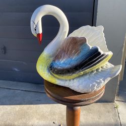Vintage Ceramic decorative Swan Planter 10x10x6 inches multicolor