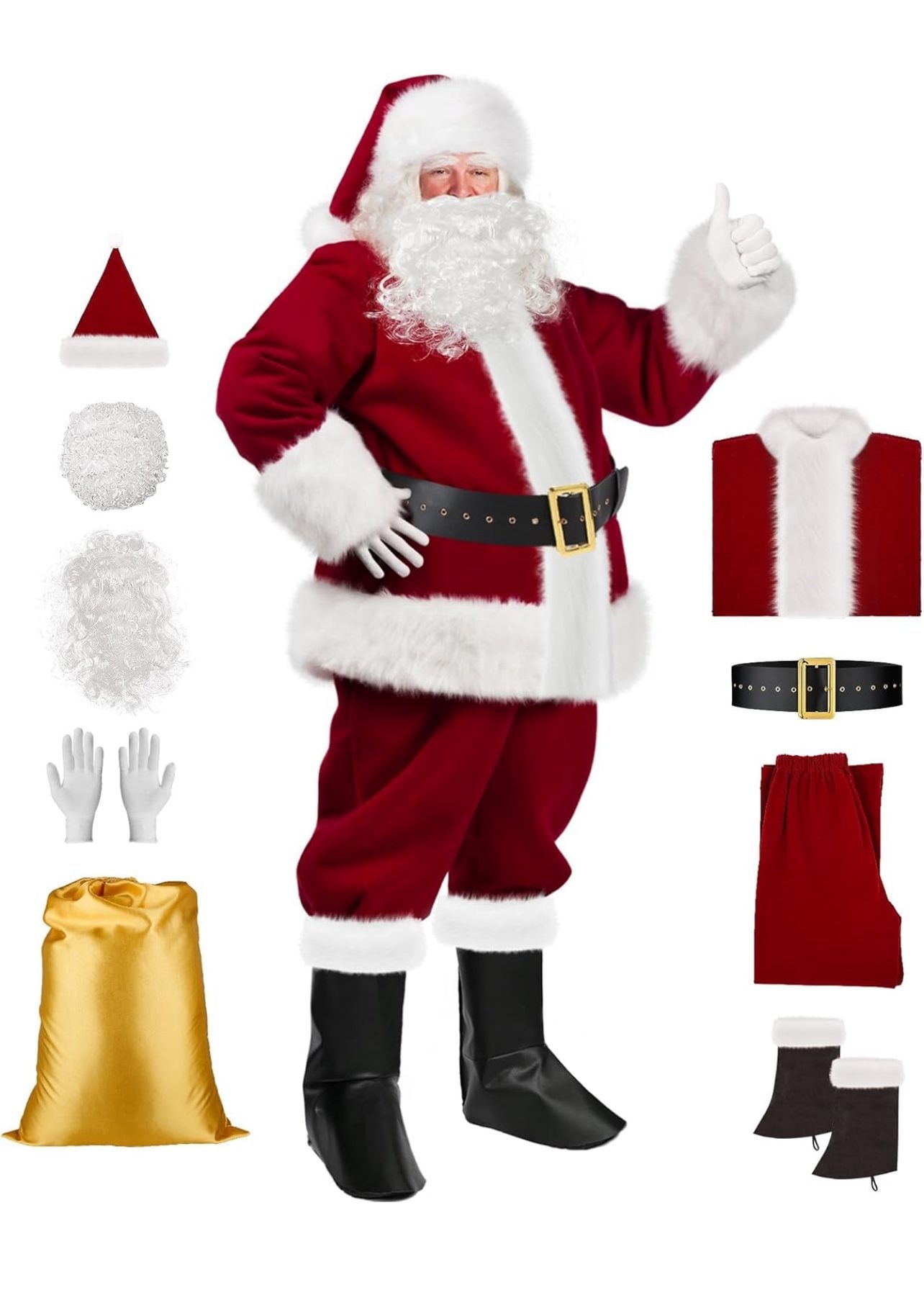 Brandnew(Large) Santa Claus Costume For Men,Santa Suit,Santa Costume,Santa Suit Adults Men,Santa Outfit
