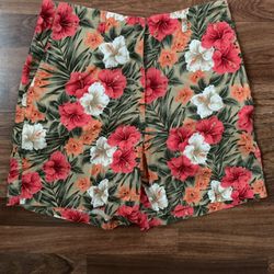 Jones New York Sport linen/cotton flower print shorts size 8